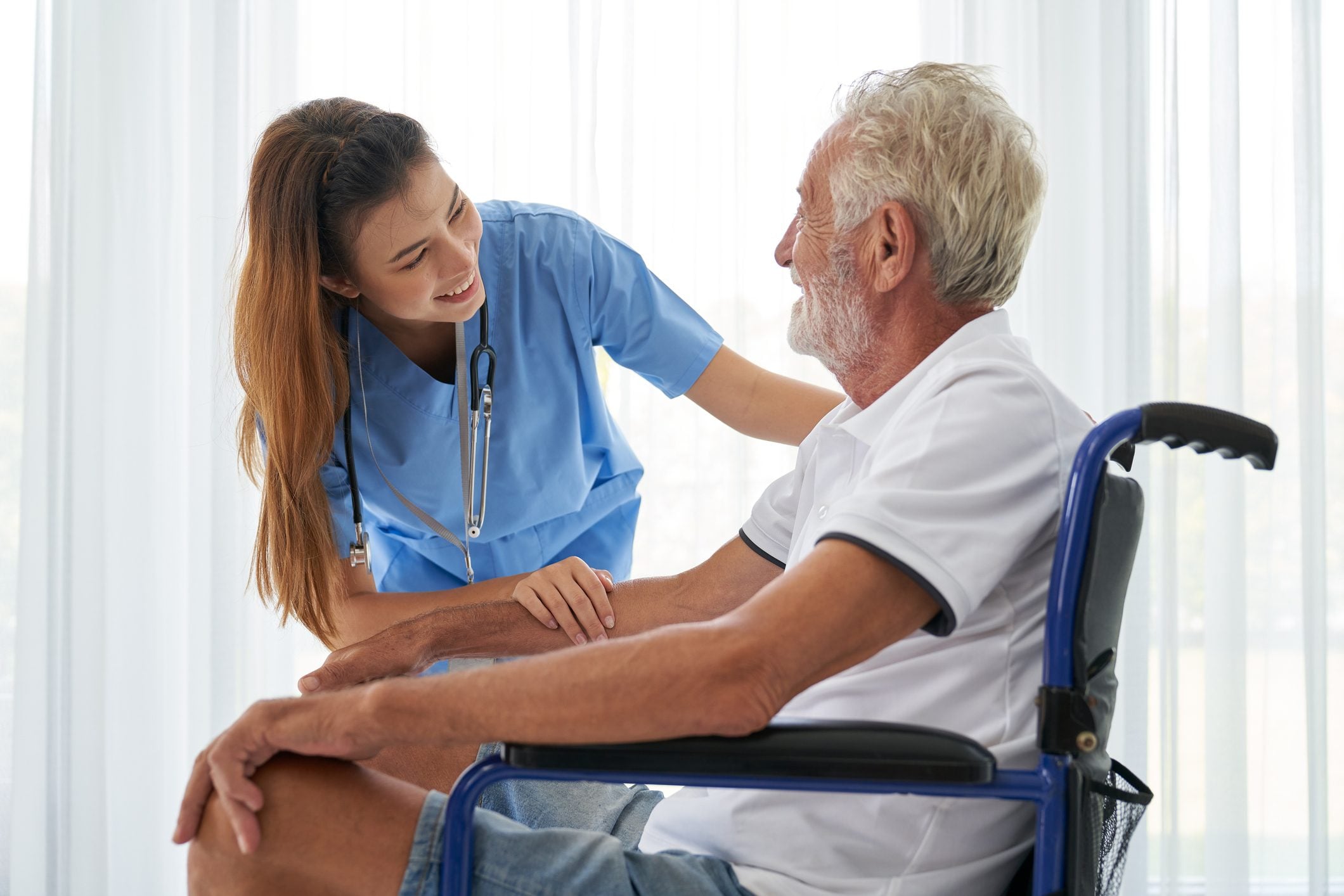 A nurse with an older patient